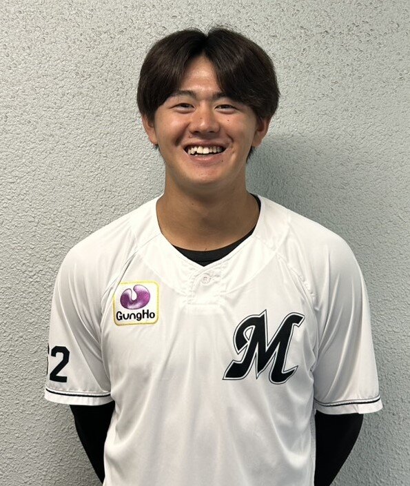 6月14日、鎌ケ谷スタジアムでの日本ハム対ロッテ戦の試合前。ロッテ坂井遼投手