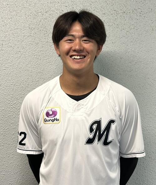 6月14日、鎌ケ谷スタジアムでの日本ハム対ロッテ戦の試合前。ロッテ坂井遼投手