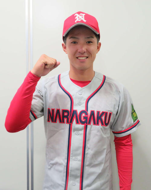 全日本大学野球選手権に出場する奈良学園大・米満凪内野手（撮影・磯綾乃）（２０１８年６月１０日）