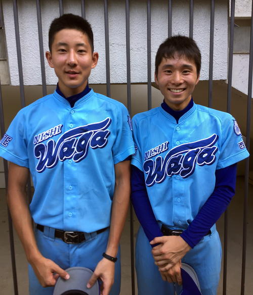西和賀ボート部からの助っ人、照井（左）と三浦（2018年7月14日撮影）
