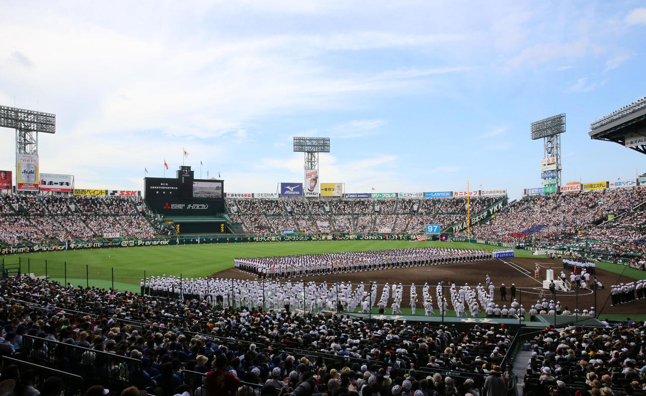 第97回全国高校野球選手権大会の開会式（2015年8月6日撮影）