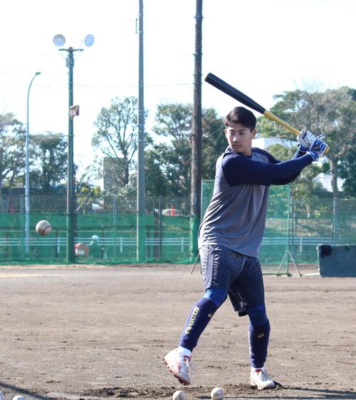 BC・神奈川に新加入した野村真弘外野手（撮影・保坂恭子）