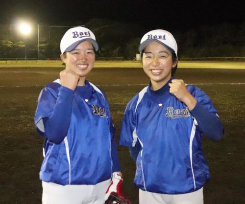 リーグ戦出場への思いを語った田中（左）と大野（撮影・星夏穂）
