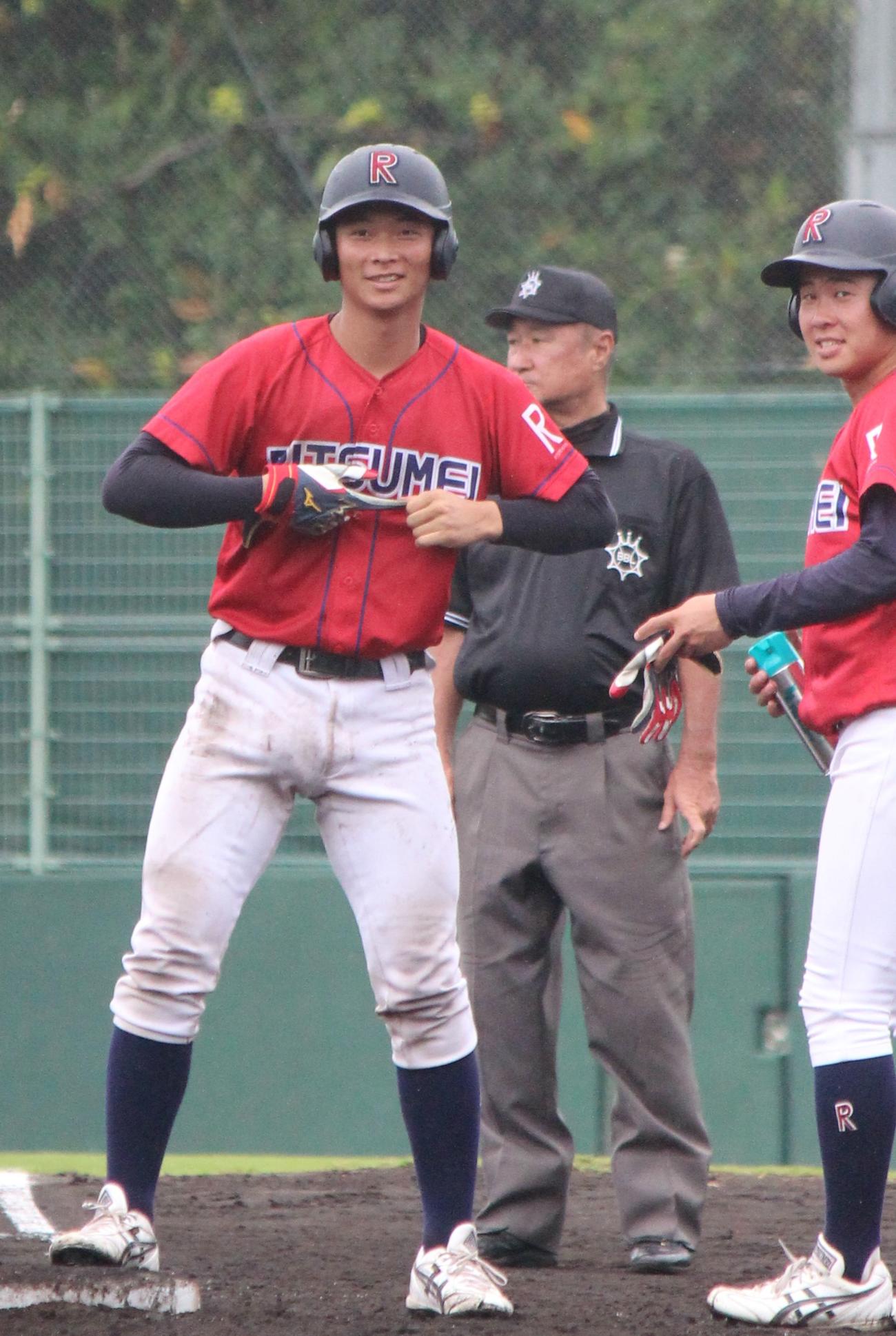 関西学生チャレンジリーグに出場した立命大・野村恭介（撮影・柏原誠）