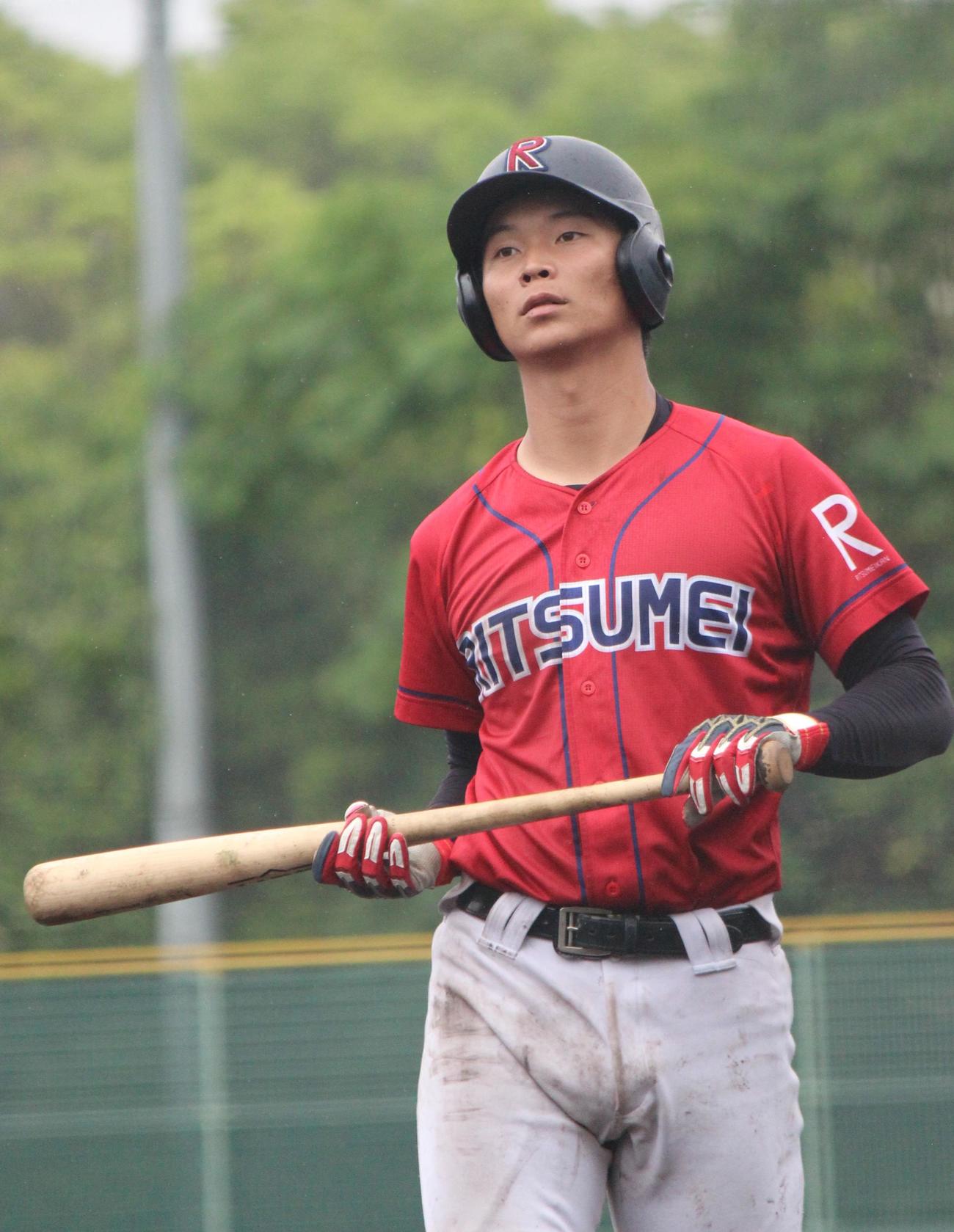 関西学生チャレンジリーグに出場した立命大・野村恭介（撮影・柏原誠）