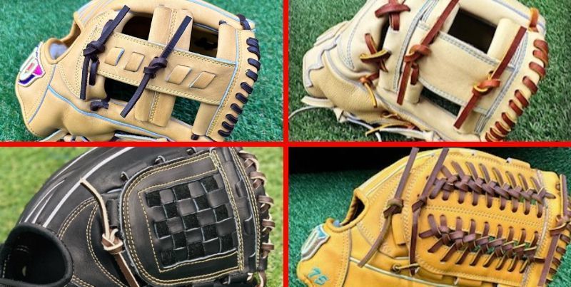 主なウェブのタイプ。左上から時計回りにクロスウェブ、Hウェブ、タータンチェックウエブ、バスケットウェブ