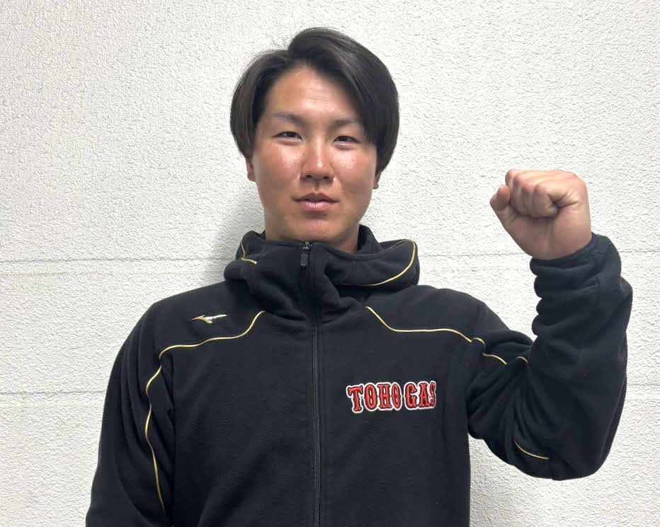 19年東邦優勝メンバーで同大の松井涼太外野手（22）。今春卒業後、故郷の社会人野球チーム・東邦ガス（愛知）に進む（2024年3月3日撮影）