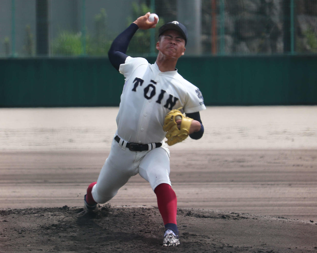 創志学園との練習試合で先発した、大阪桐蔭・中野大虎投手（2年）（撮影・中島麗）