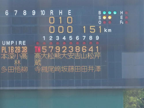 2025年7月6日、愛知大会2回戦　名古屋たちばな対高蔵寺　先発した、高蔵寺の芹沢は初回に自己最速を更新する151キロをマーク