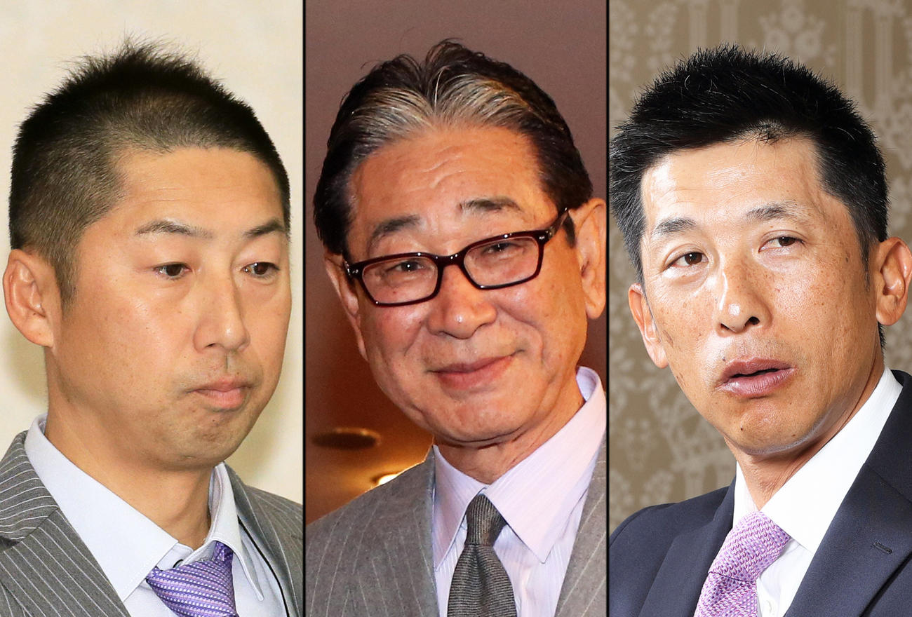 左からロッテ今岡2軍監督、星野仙一さん、阪神矢野監督