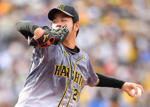 DeNA対阪神　力投する阪神先発の高橋（撮影・横山健太）