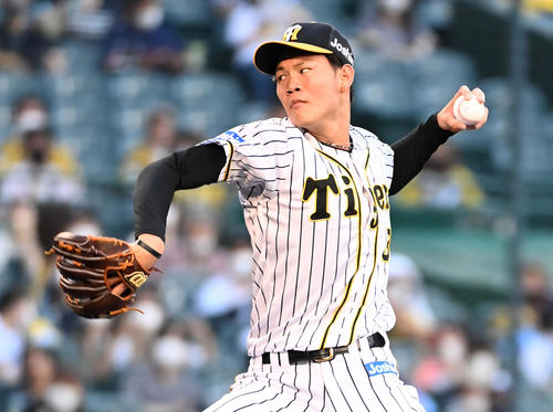 阪神対西武　阪神先発の及川は5回を1失点に抑える（撮影・前岡正明）