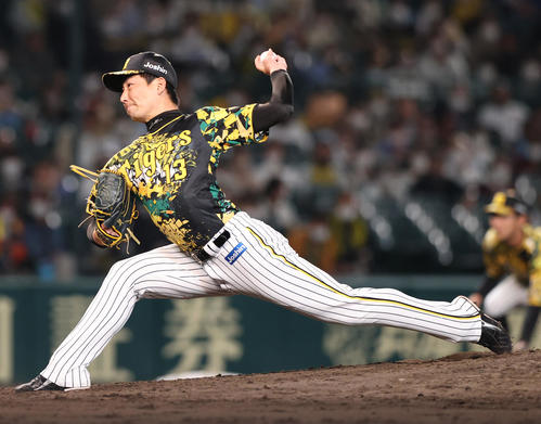 阪神対中日　9回に登板の阪神岩崎（撮影・上山淳一）
