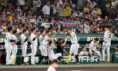 1日巨人戦で右越えソロ本塁打を放った佐藤輝明