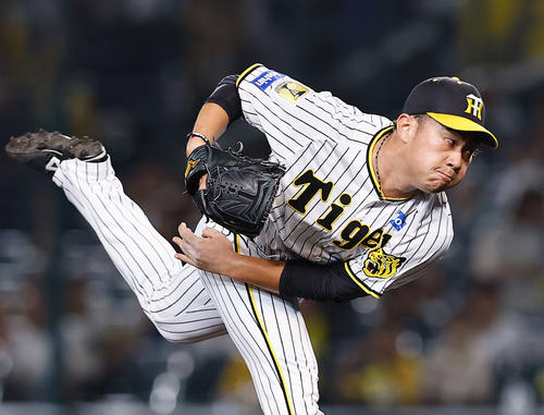 阪神対中日　6回表を無失点に抑えた阪神桐敷（撮影・藤尾明華）