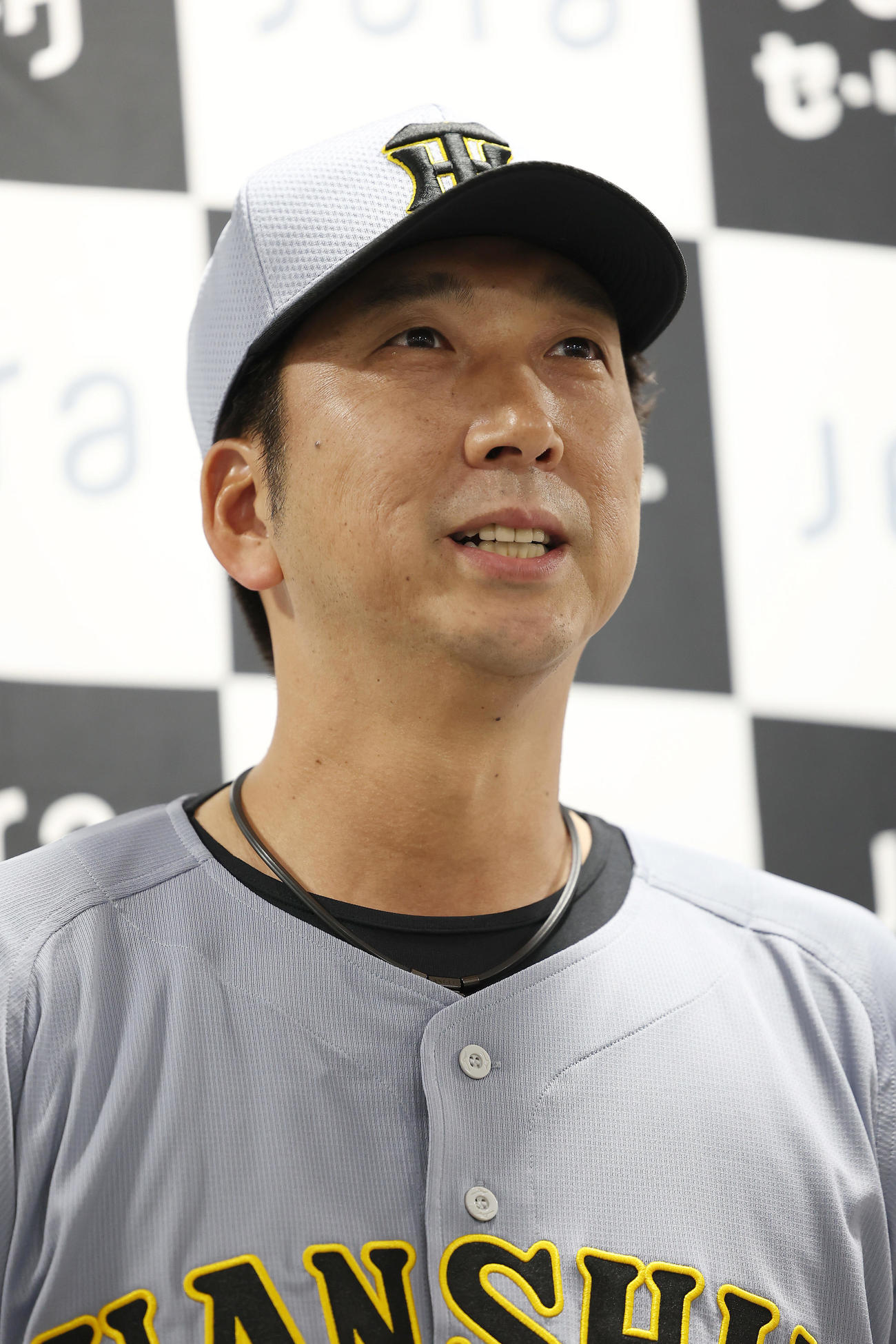 セ・リーグ公式戦2025開幕前日記者会見に臨む阪神藤川監督（撮影・前田充）