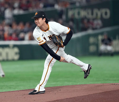 巨人山崎伊織（2025年4月30日撮影）