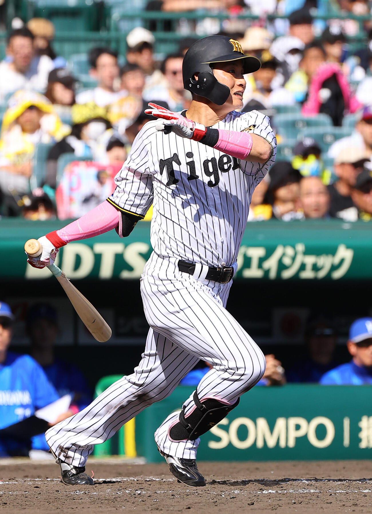 阪神対DeNA 5回裏阪神無死、木浪聖也は安打を放つ（撮影・上田博志）