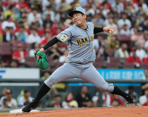 広島対阪神　阪神先発の伊原陵人（撮影・加藤孝規）