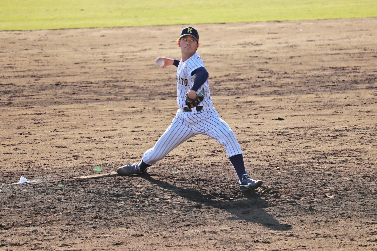昨秋の全日本大学9ブロック対抗戦では2試合9イニング無失点（被安打3）で優勝に貢献した