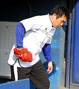 ナゴヤ球場で始動した山本昌（撮影・清水貴仁）