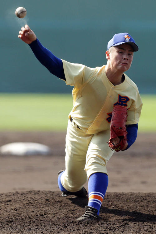 富島対星稜　星稜先発の竹谷（撮影・前田充）