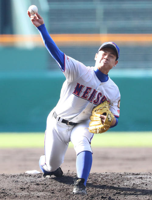明秀学園日立先発の細川（撮影・田崎高広）