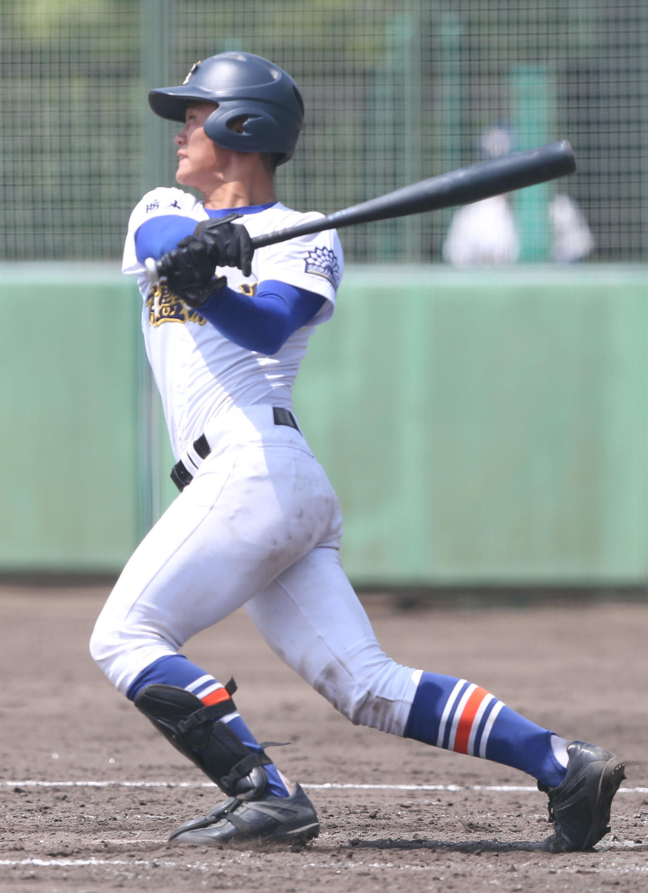 青藍泰斗対宇都宮短大付　５回表青藍泰斗２死、中飛に倒れる益子京右（撮影・垰建太）