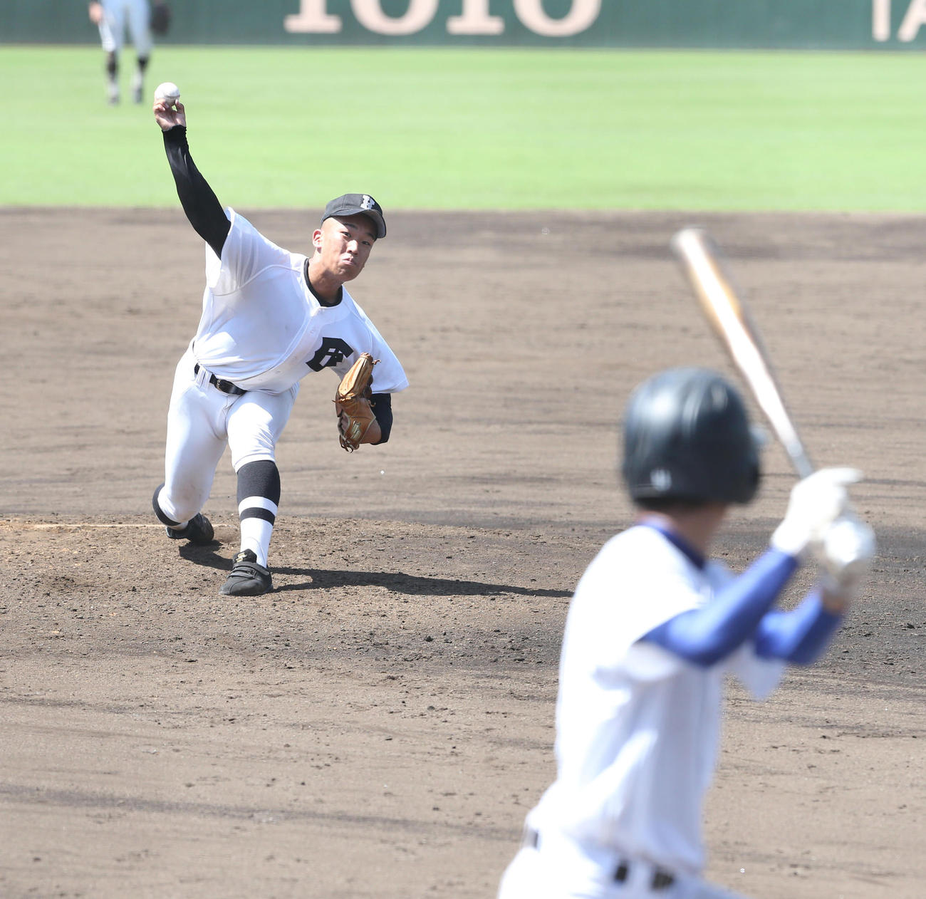 先発した小倉・河浦圭佑は５回を投げ２失点と好投（撮影・梅根麻紀）