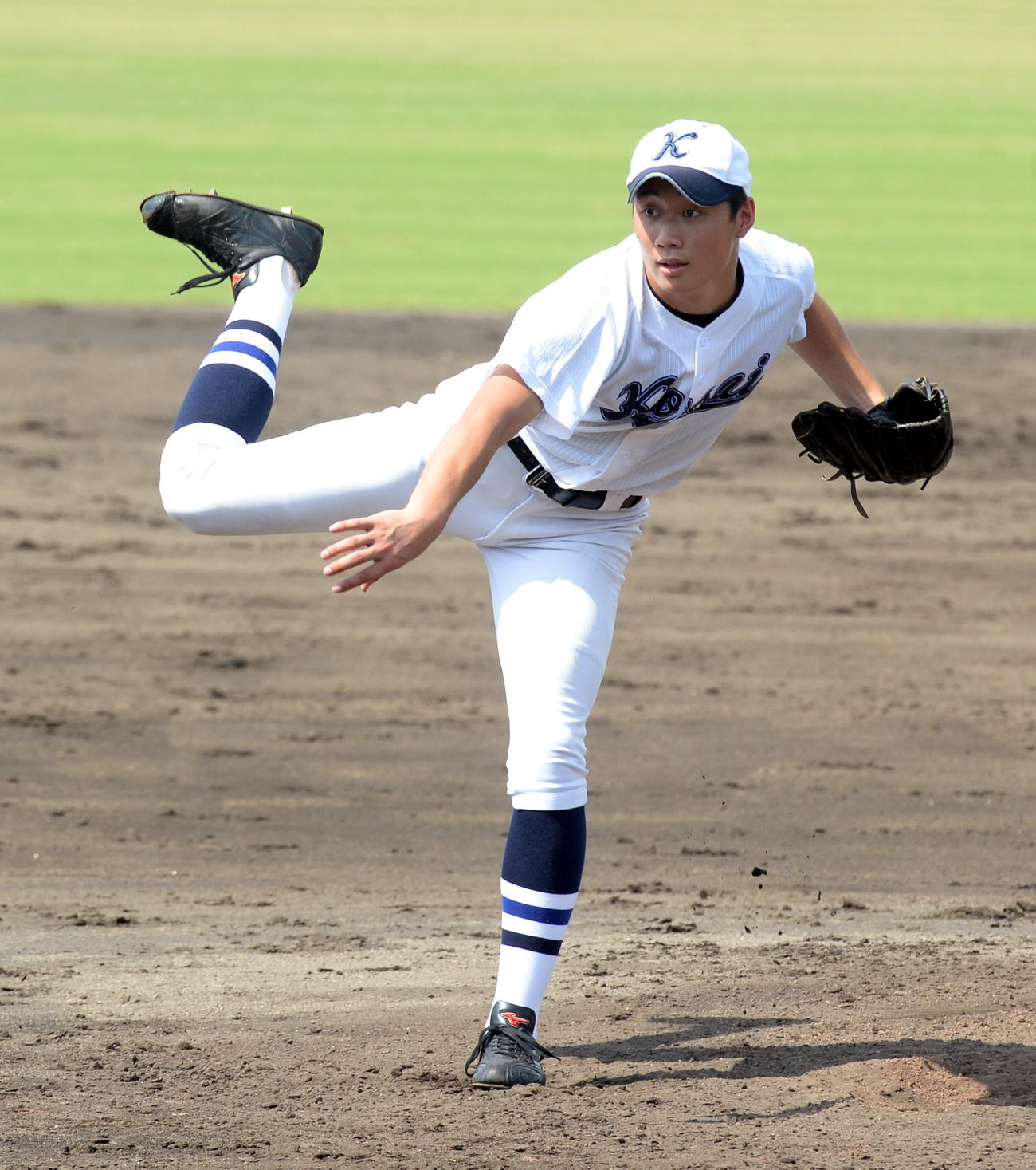 湖西対浜松商　３失点完投勝利を挙げた湖西のエース水野