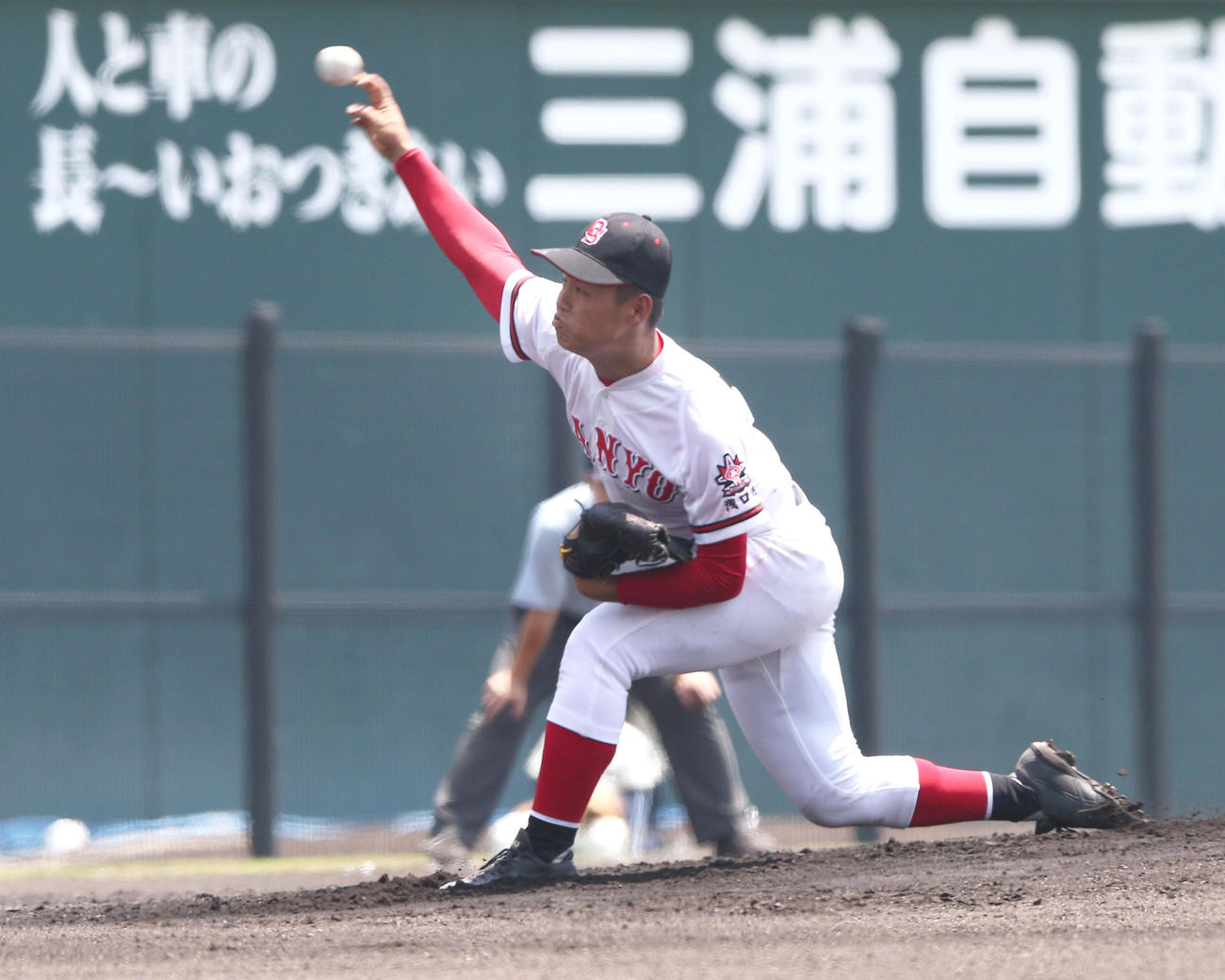 岡山工対おかやま山陽　おかやま山陽先発の小林（撮影・上山淳一）