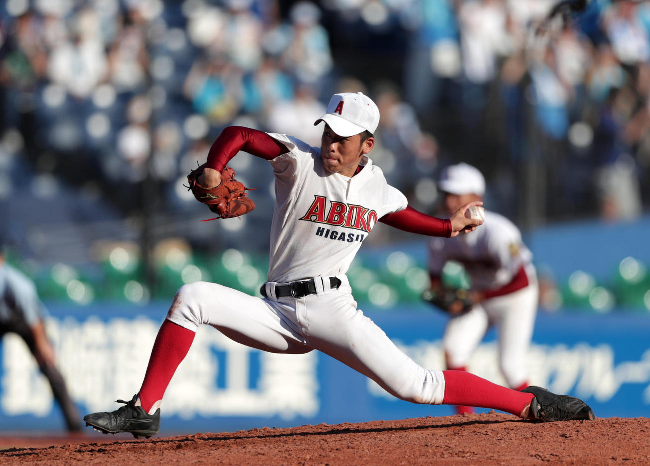 八千代松陰対我孫子東　先発で力投する我孫子東・鶴岡雅義（撮影・伊作将希）