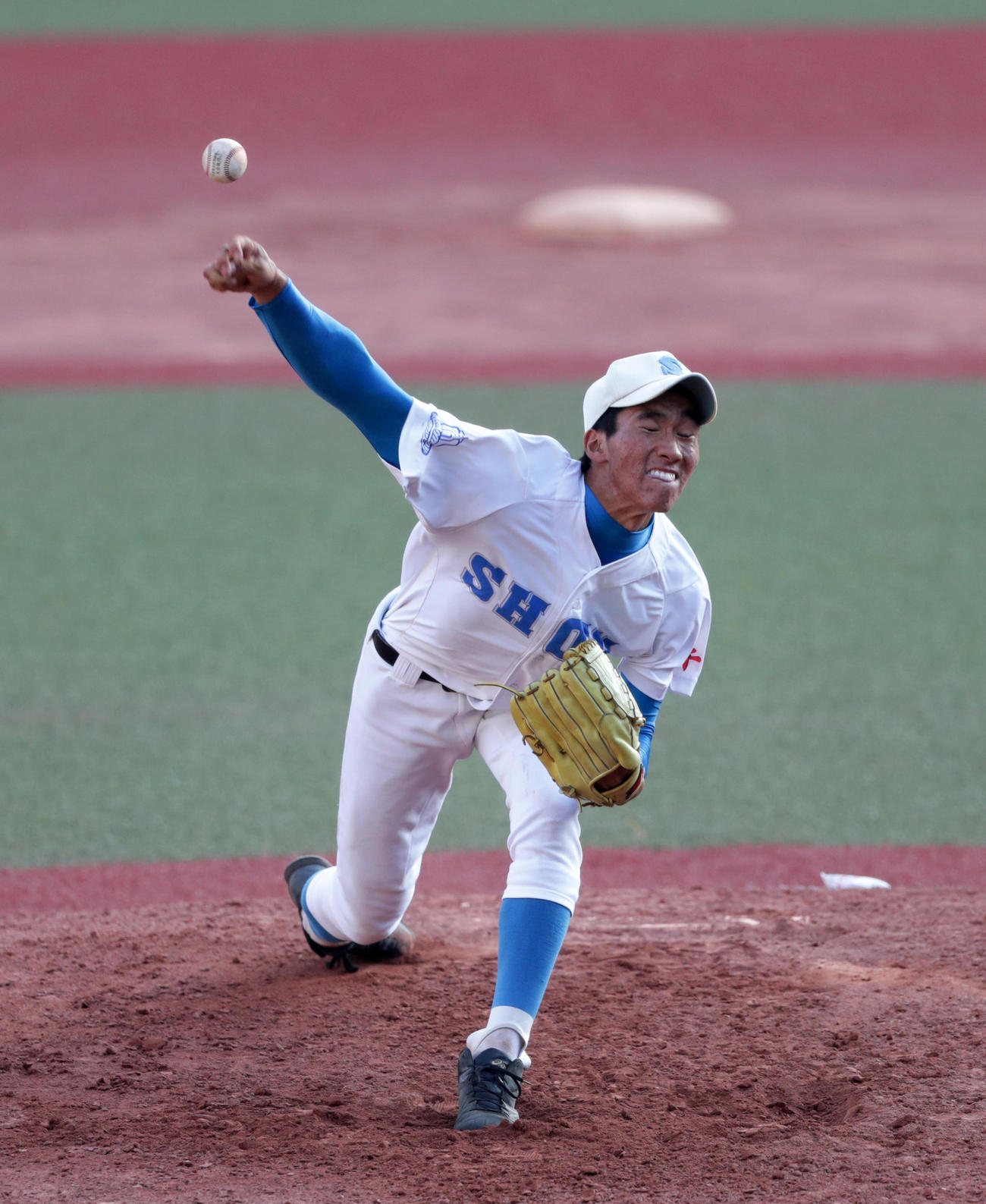 八千代松陰対我孫子東　２番手で登板した八千代松陰・清宮虎多朗（撮影・伊作将希）