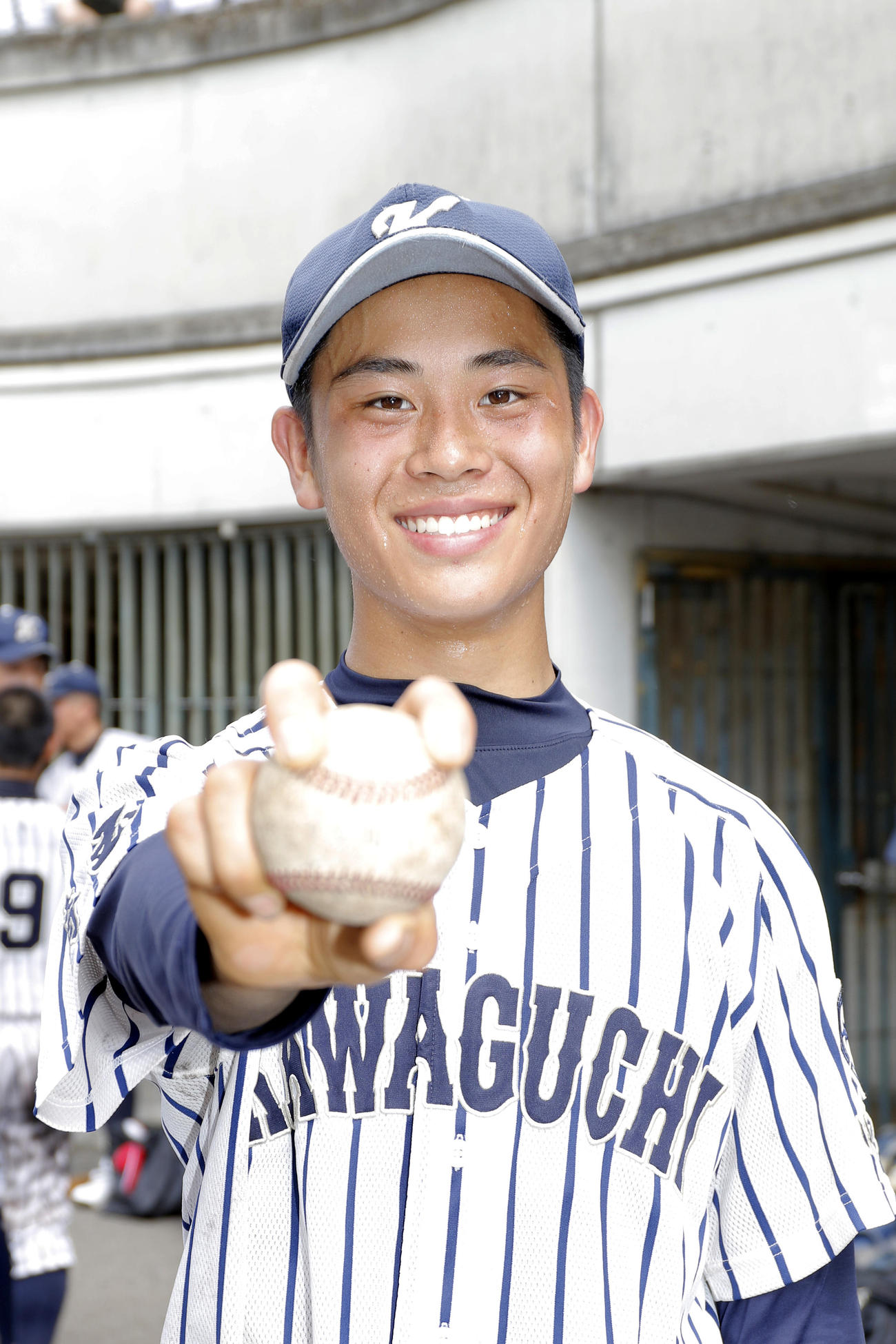 川口市立対埼玉栄　埼玉栄に完投勝利した川口市立 ・星山祥輝（撮影・河田真司）