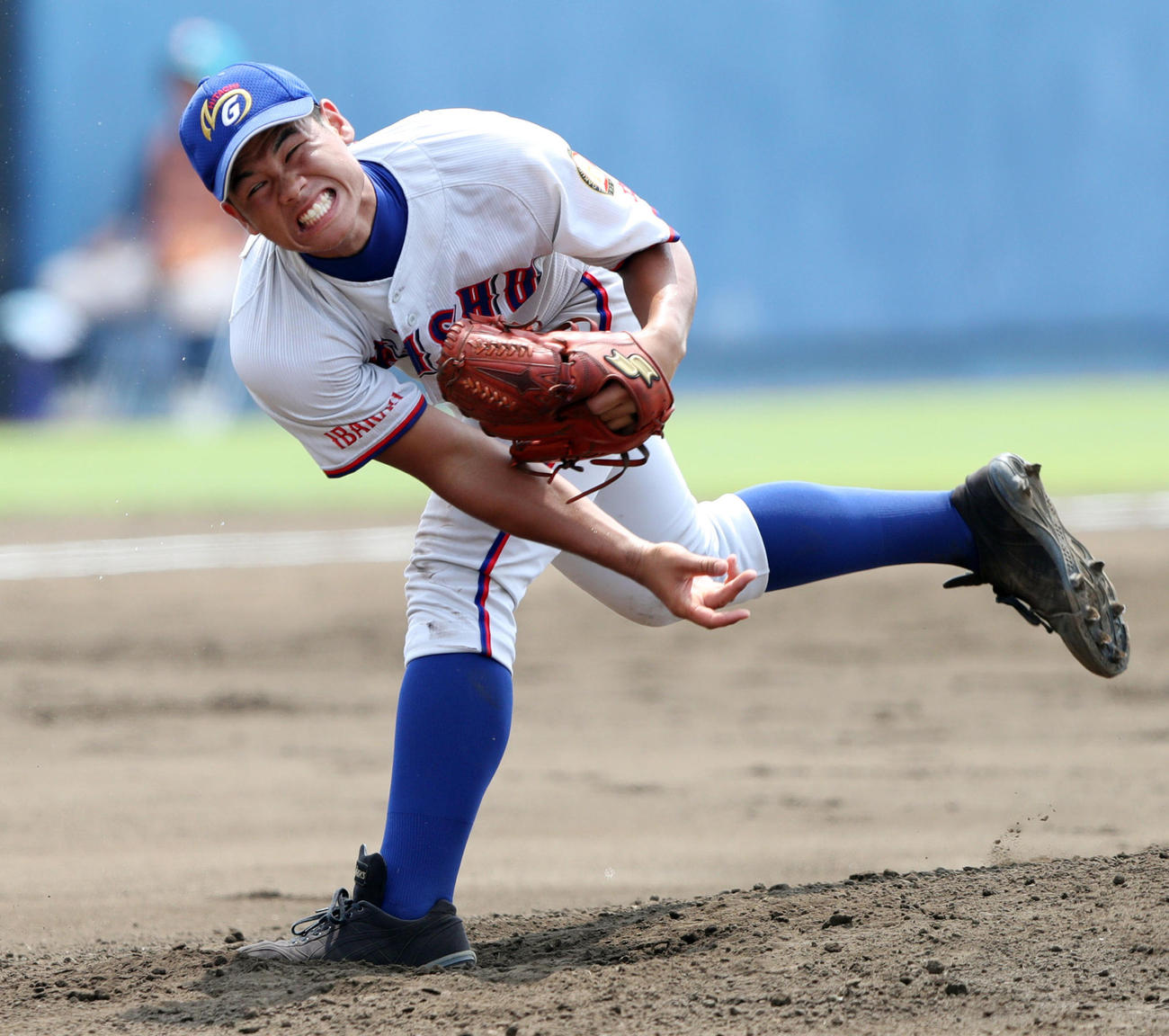 明秀学園日立対常盤大高　明秀学園日立先発の細川（撮影・垰建太）