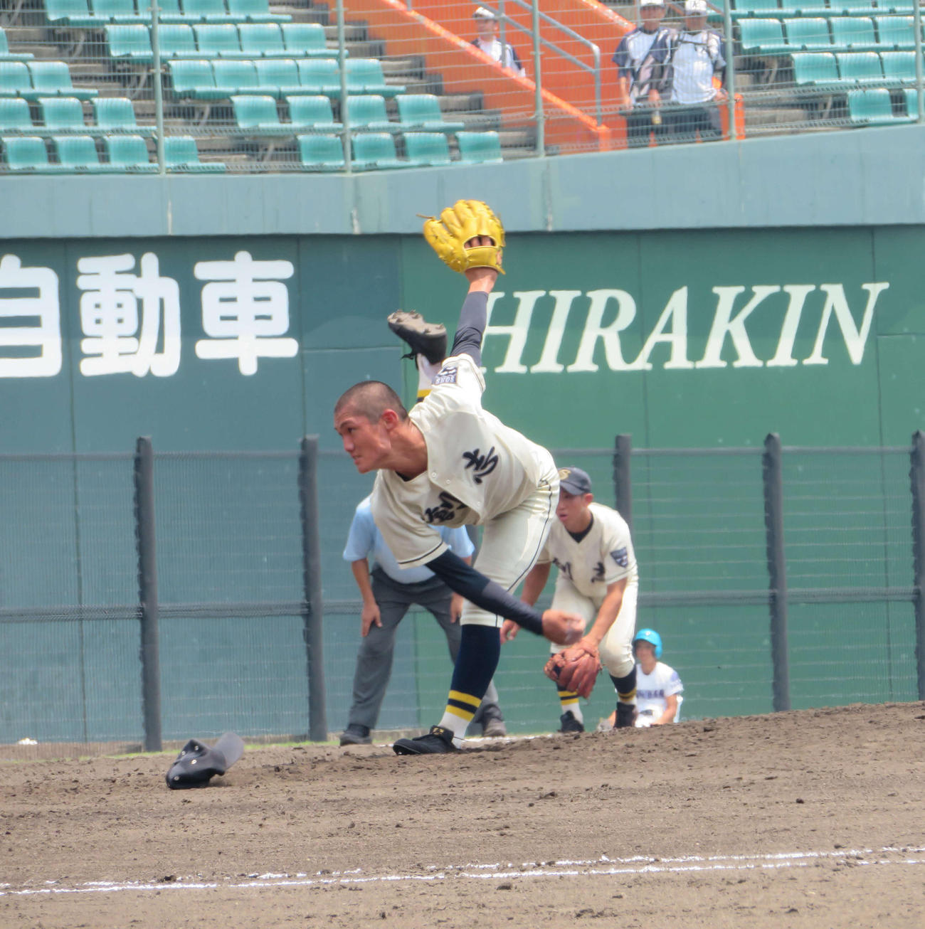 創志学園対玉野光南　５回１失点でコールド勝ちに貢献した創志学園・西純矢投手（撮影・磯綾乃）