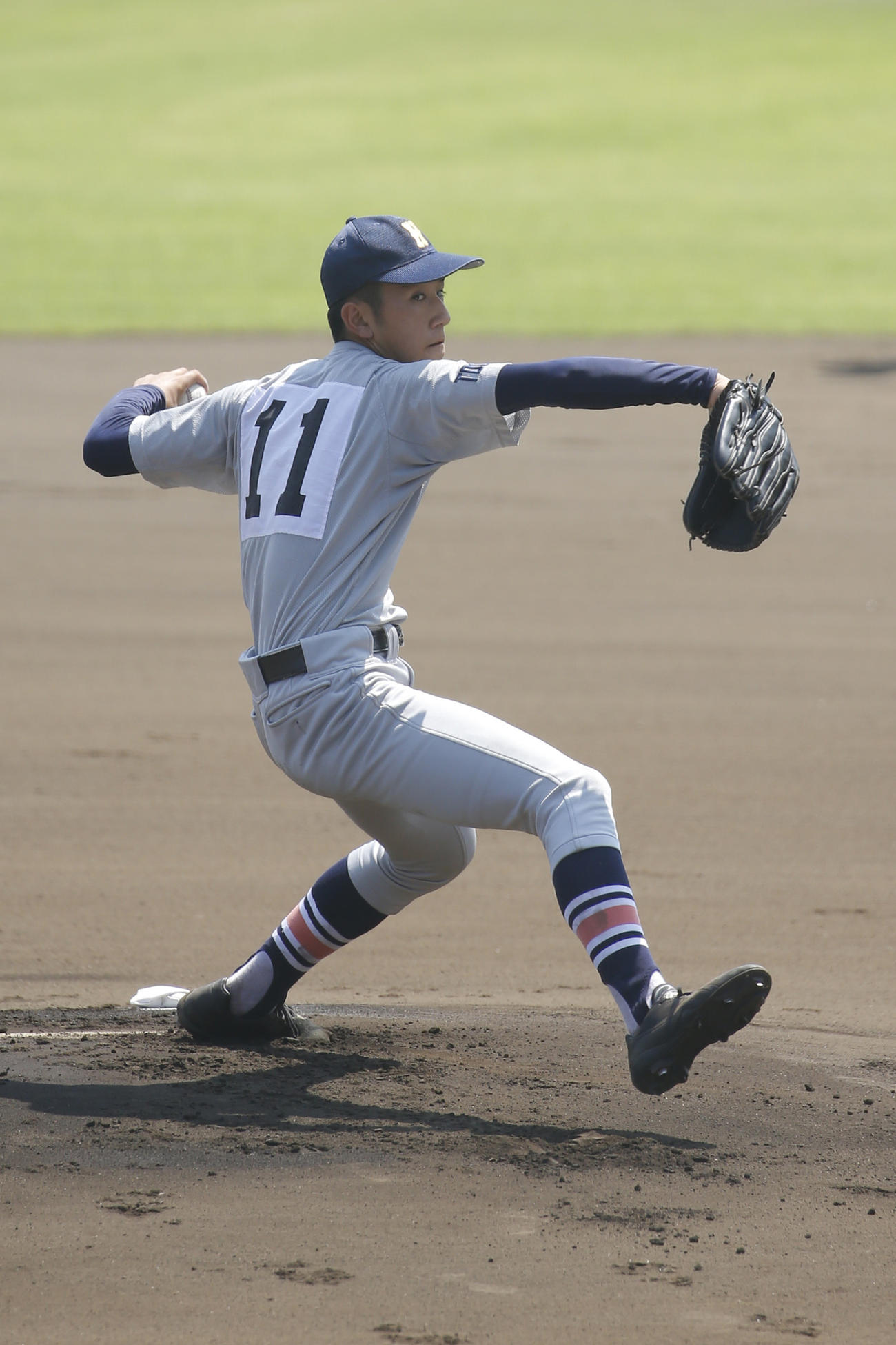 専大付対八王子学園八王子　先発登板する八王子学園八王子・北沢荘汰（撮影・河田真司）