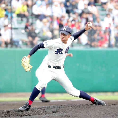 北照対駒大苫小牧 北照先発の原田(撮影・佐藤翔太)