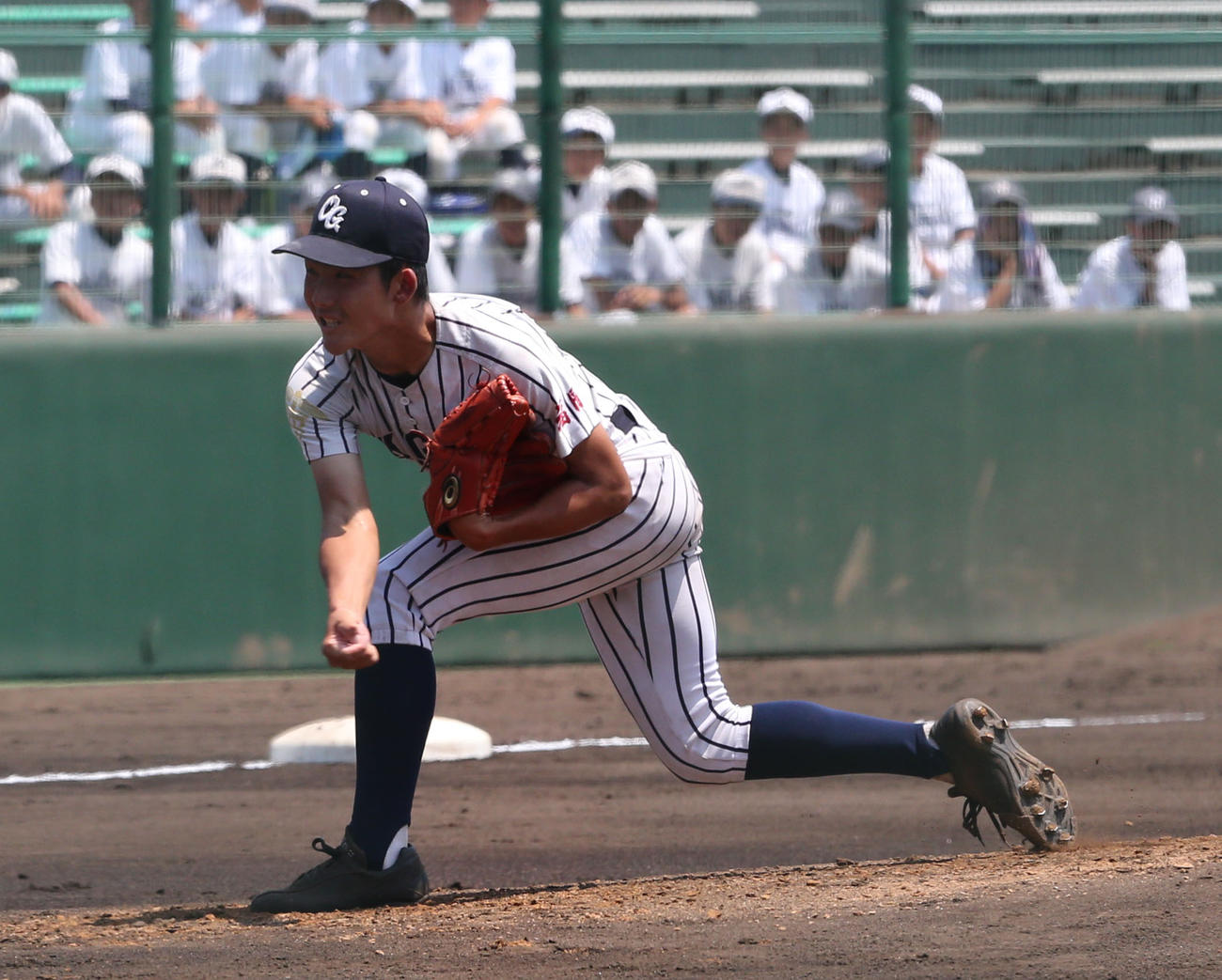 沖学園対九産大九州　沖学園の先発斉藤　（撮影・梅根麻紀）