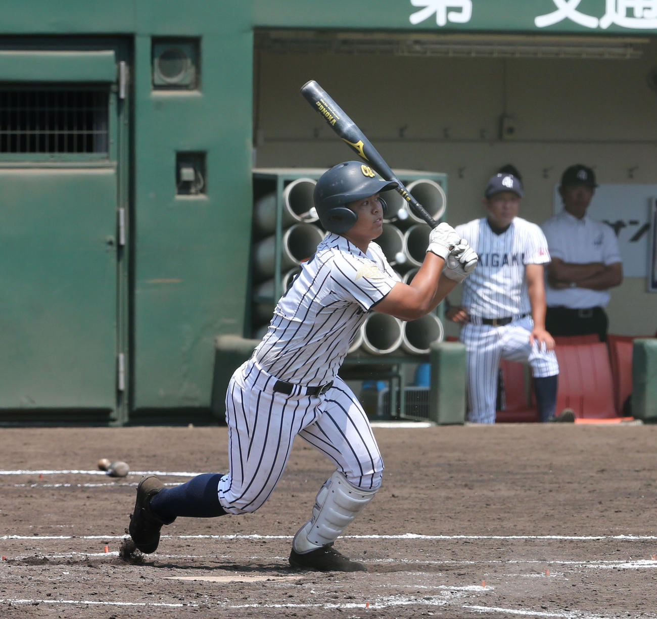 沖学園対九産大九州　３回表沖学園１死二、三塁、市川の二ゴロの間に三塁走者の平川が先制の生還（撮影・梅根麻紀）