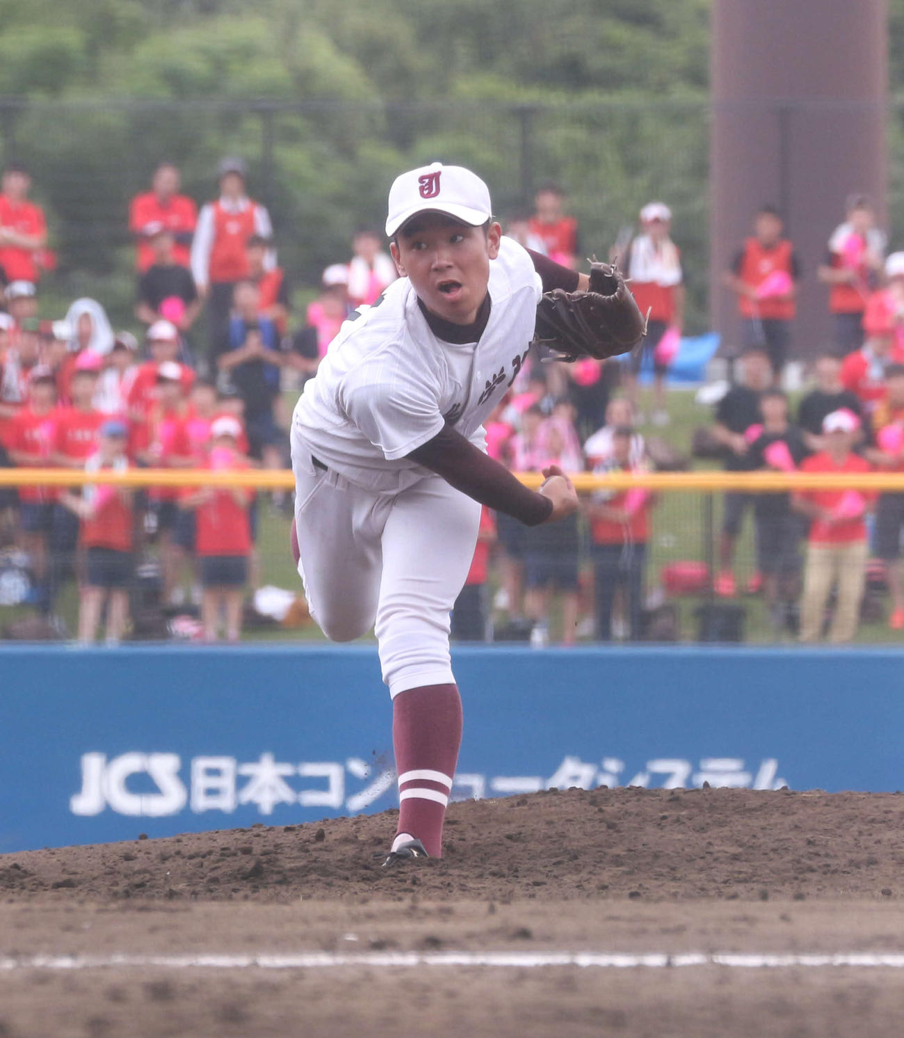 高校野球茨城大会　決勝　先発した常総学院の塙雄裕投手（撮影・戸田月菜）