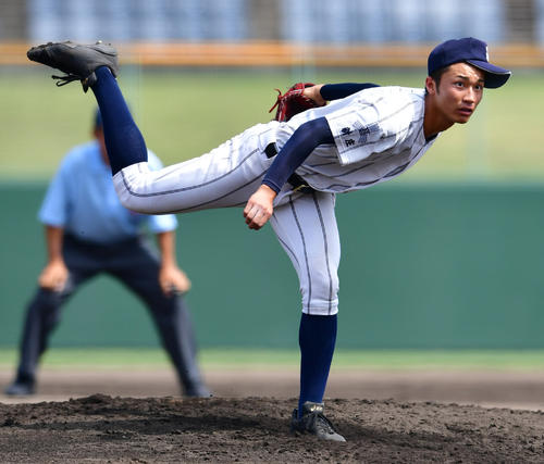 広島大会決勝 広島新庄対広陵 広島新庄の先発桑田幸志郎(撮影・清水貴仁)
