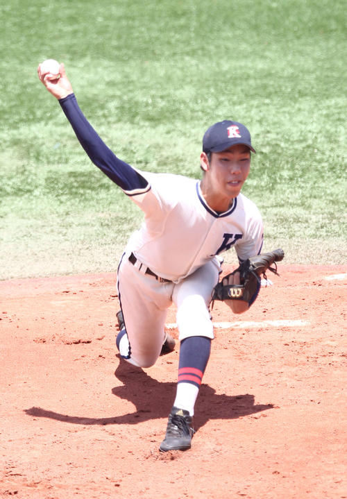 決勝　横浜対鎌倉学園　先発の鎌倉学園・小島和也投手（撮影・三嶋毬里衣）