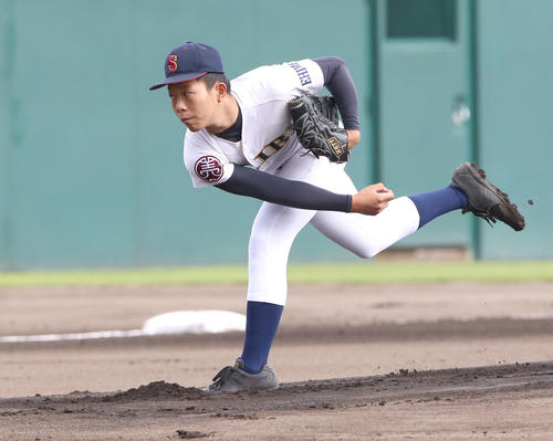 高岡商対済美　済美先発の山口直（撮影・上山淳一）