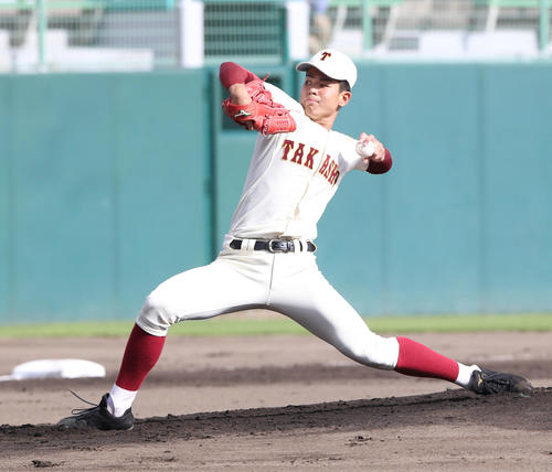 高岡商対済美　高岡商先発の山田（撮影・上山淳一）
