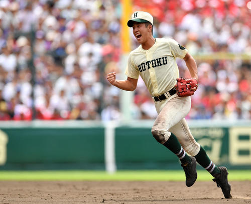 報徳学園・小園海斗（2018年8月16日撮影）