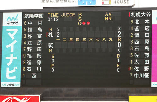 札幌大谷対筑陽学園　両チームスタメン（撮影・垰建太）