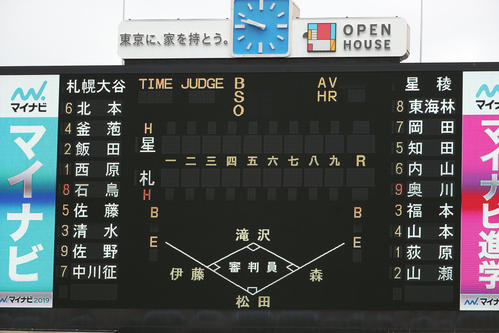 星稜対札幌大谷 両チームスタメン(撮影・垰建太)