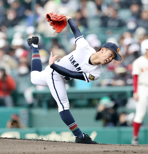 春日部共栄対高松商　高松商先発の香川（撮影・前田充）