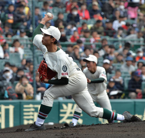 市和歌山の先発・柏山崇 (撮影・和賀正仁)